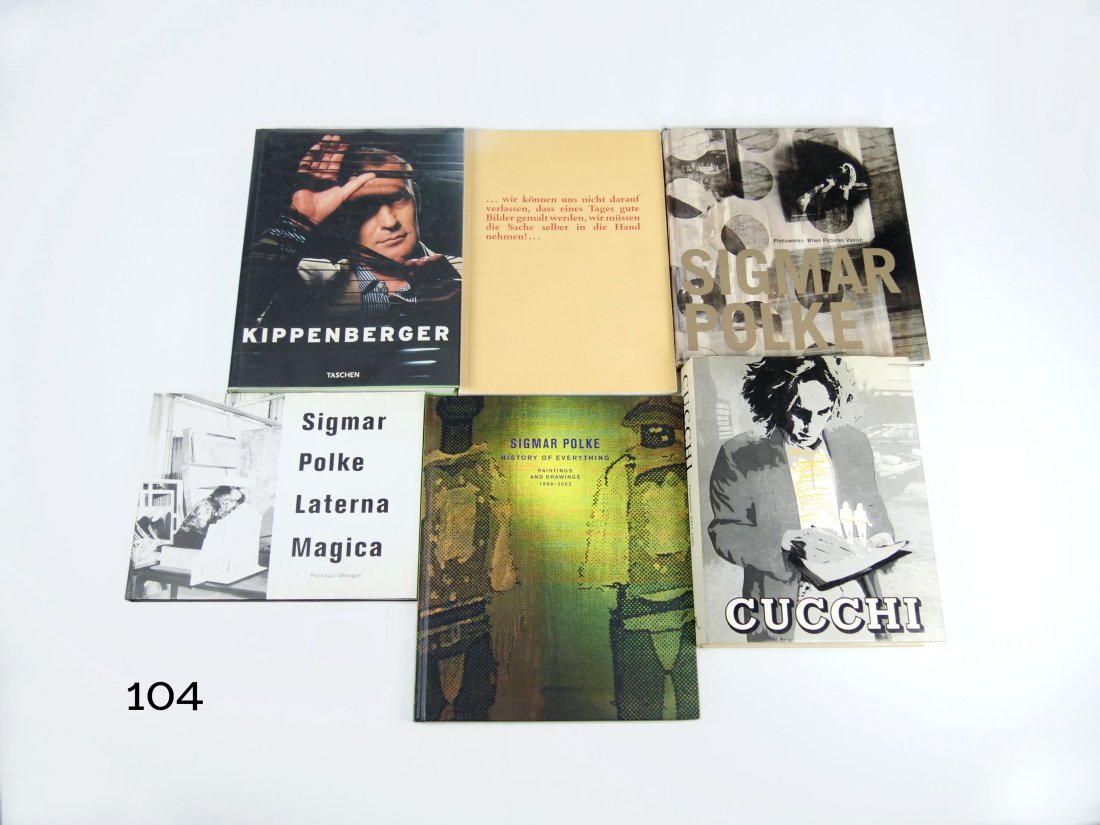 [ART-BOOKS] KIPPENBERGER, POLKE, CUCCHI.: [ART-BOOKS] SIGMAR POLKE: HISTORY OF EVERYTHING. USA, 2003* CUCCHI DRAWINGS. Rizzoli.* and four others.