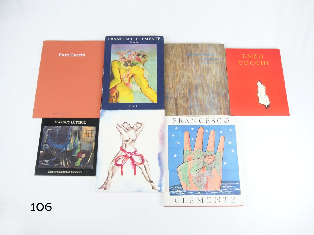 [ART-BOOKS] CUCCHI, CLEMENTE, LUPERTZ: SEVEN BOOKS: [ART-BOOKS] FRANCESCO CLEMENTE by Auping. Abrams, USA, 1985* and six others.