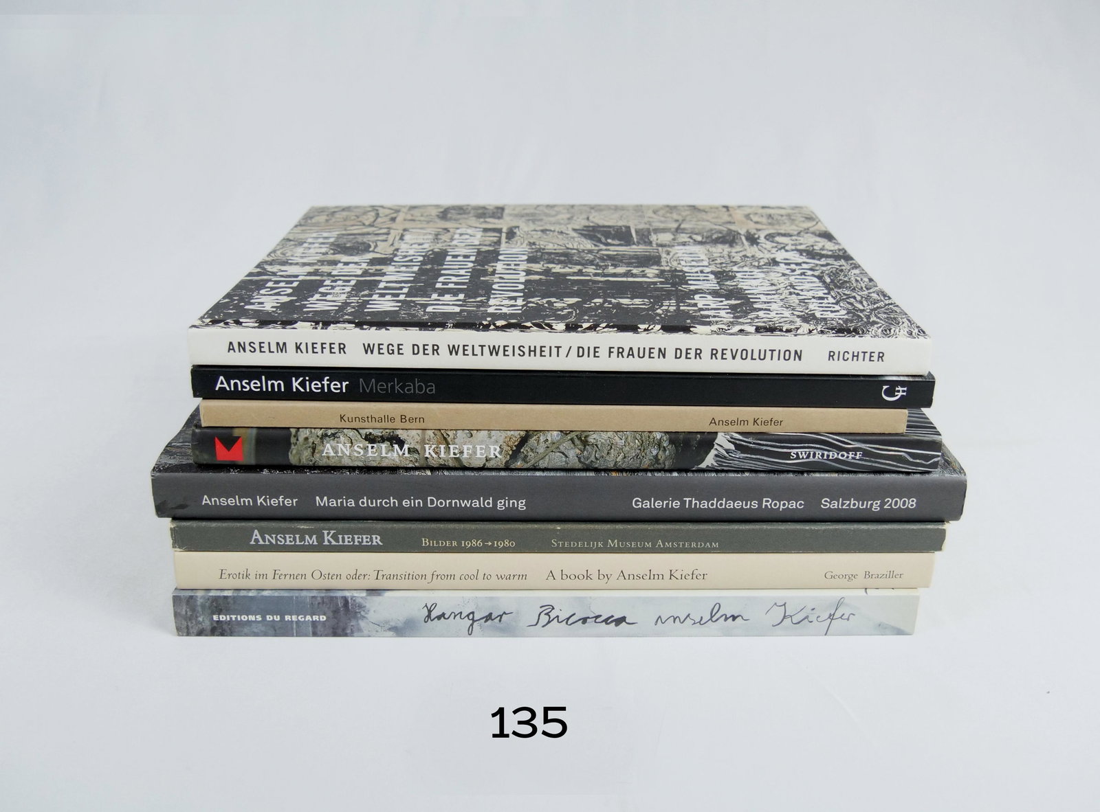 [ART-BOOKS] ANSELM KIEFER, CATALOGUES AND MONOGRAPHS. EIGHT BOOKS.: [ART-BOOKS] ANSELM KIEFER, ASSORTED EXHIBITION CATALOGUES AND MONOGRAPHS. Beautiful set of books from a range of many years, featuring this extraordinary artist. All in excellent condition. Mix of har