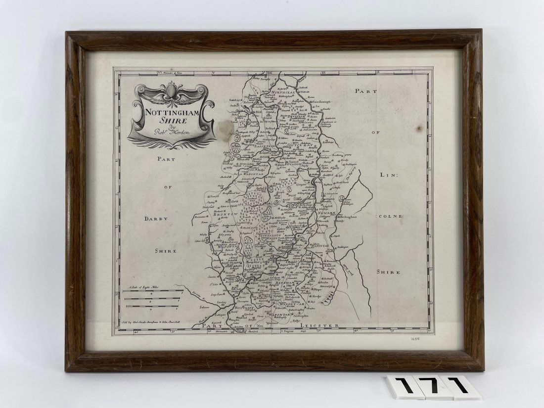 [ANTIQUE MAPS] ROBERT MORDEN - NOTTINGHAMSHIRE 1695 (1 of 3)