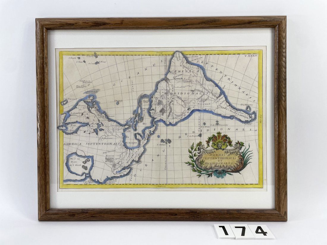 [ANTIQUE MAPS] AMERICA SEPTENTRIONALIS: [ANTIQUE MAPS] AMERICA SEPTENTRIONALIS. unknown. On thick paper. 44x30cm. Hand-coloured. Frame not included. Map will be removed from frame and securely shipped in cardboard tube. Not examine under th