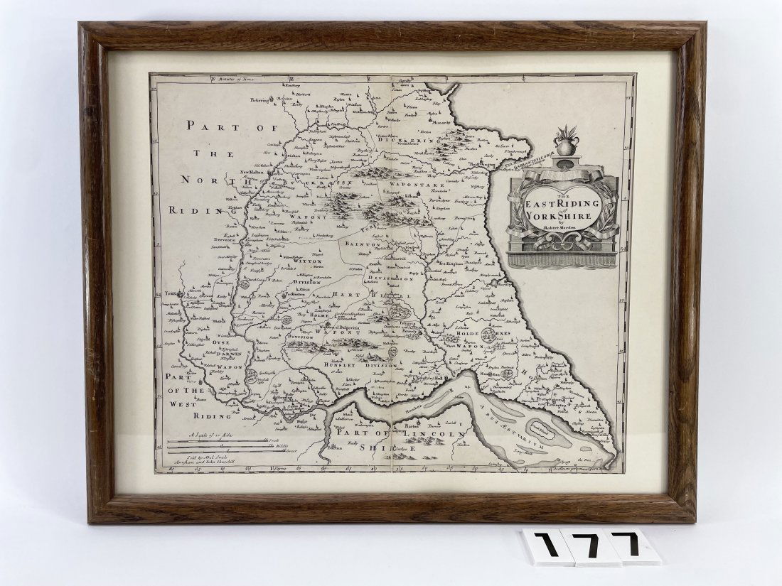 [ANTIQUE MAPS] MORDEN - EAST RIDING YORKSHIRE 1695 (1 of 2)