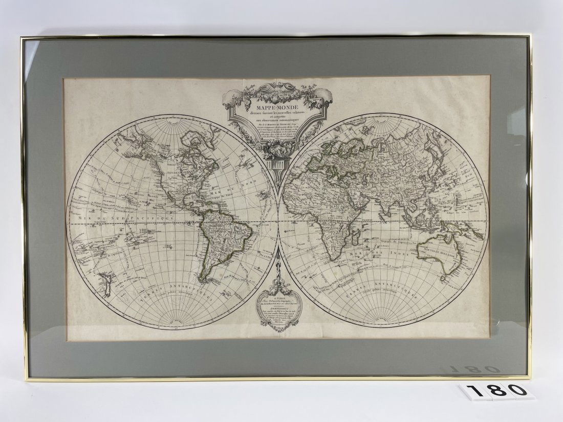 [ANTIQUE MAPS] DE VAUGONDY - MAPPE MONDE 1804 (1 of 3)