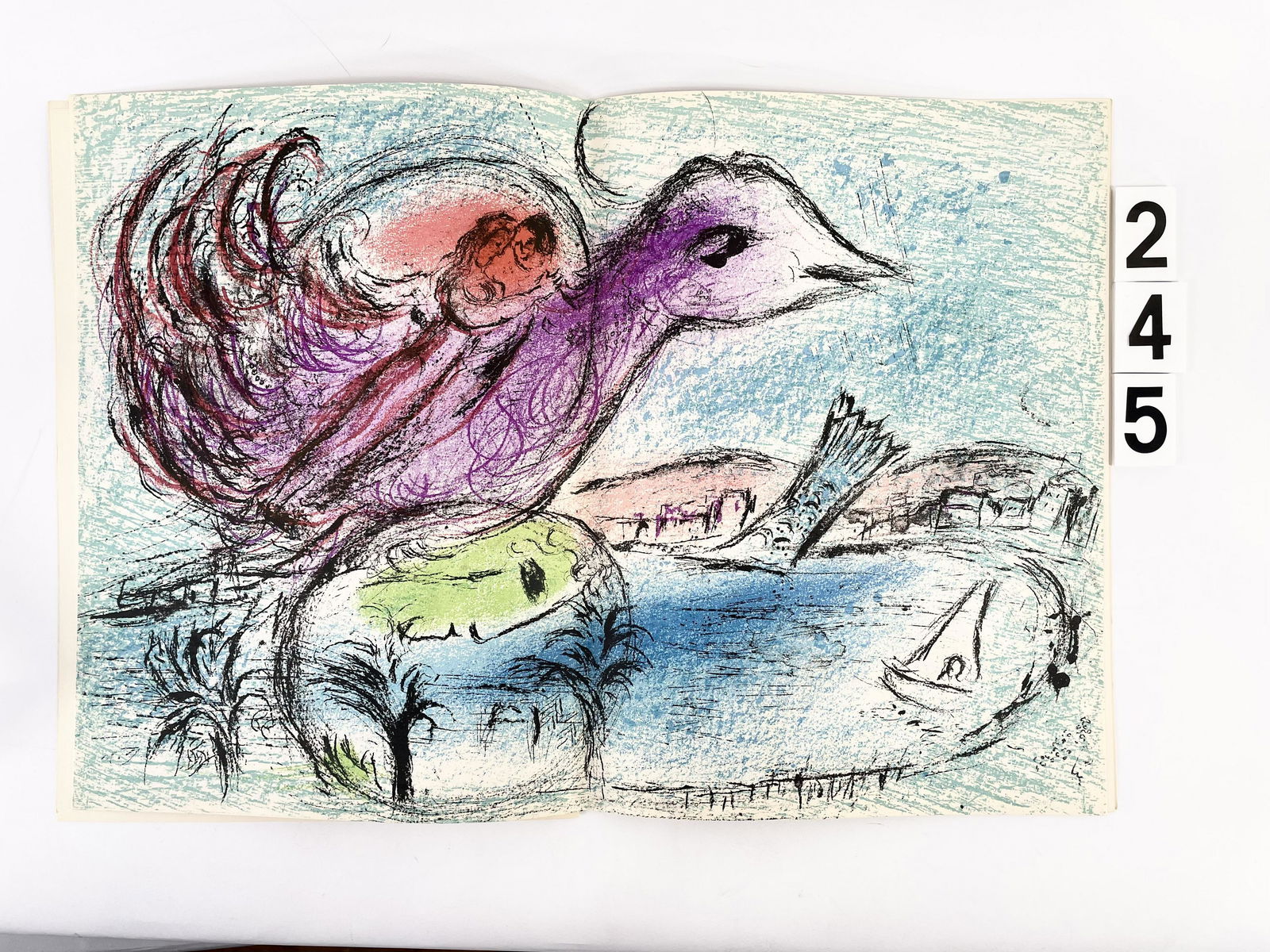 [DLM] CHAGALL #132 WITH TWO ORIGINAL LITHOS. MAEGHT (1 of 4)