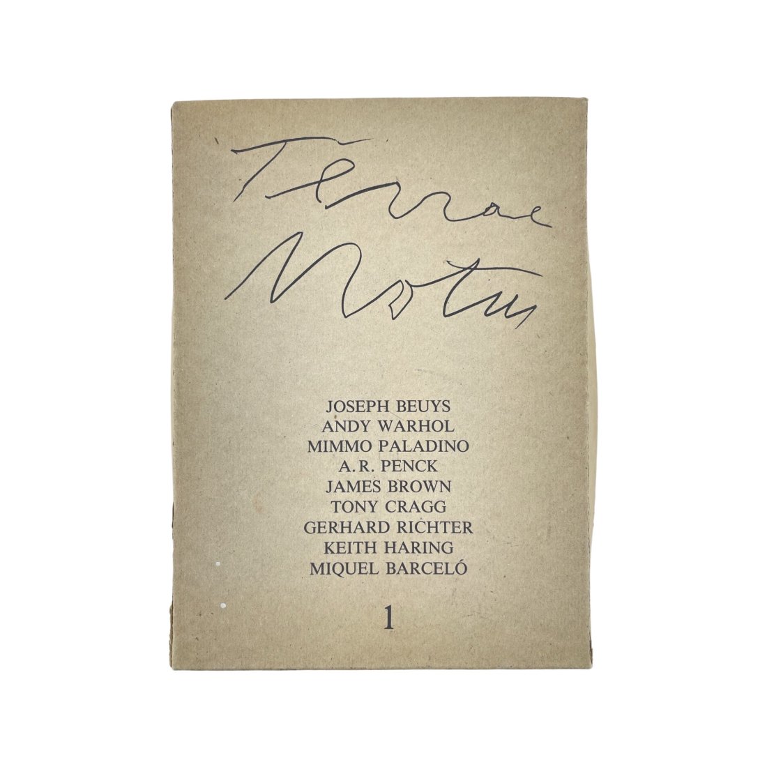 [ART MULTIPLE] TERRA MOTUS 9 FOLDED SHEETS: [ART MULTIPLE] TERRA MOTUS Terra motus. 1, Joseph Beuys, Andy Warhol, Mimmo Paladino, A.R. Penck, James Brown, Tony Cragg, Gerhard Richter, Keith Haring, Miquel BarcelÃ³ Published by Lucio Amelio, I