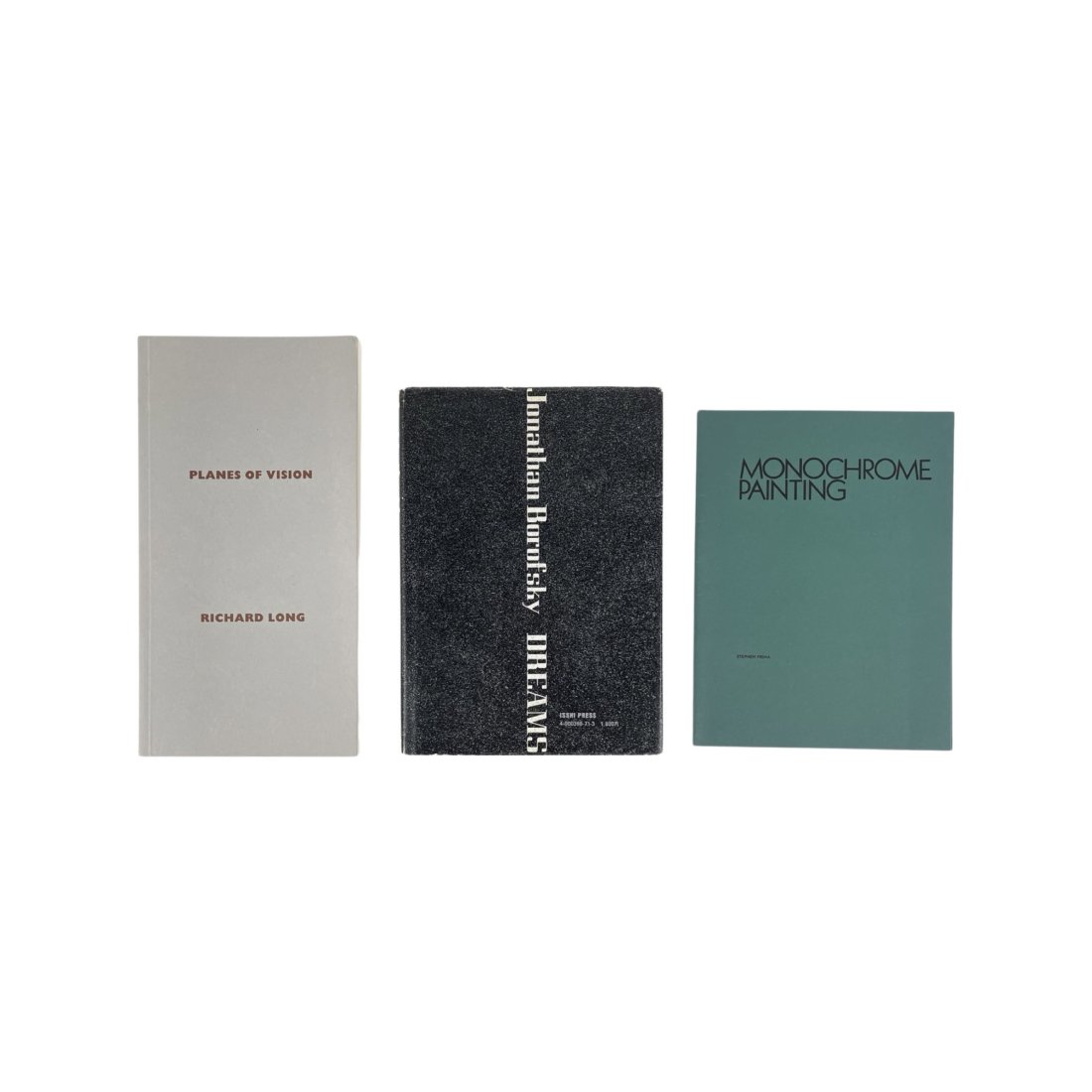 [ARTIST BOOK] RICHARD LONG, JONATHAN BOROFSKY.: [ARTIST BOOK] RICHARD LONG, JONATHAN BOROFSKY. Richard Long PLANES OF VISION, 1983 Artist book: 25.5 x 13.5 cm Edition of 1,000 Published by Ottenhausen Verlag, Aachen Condition: minor bend to the cov