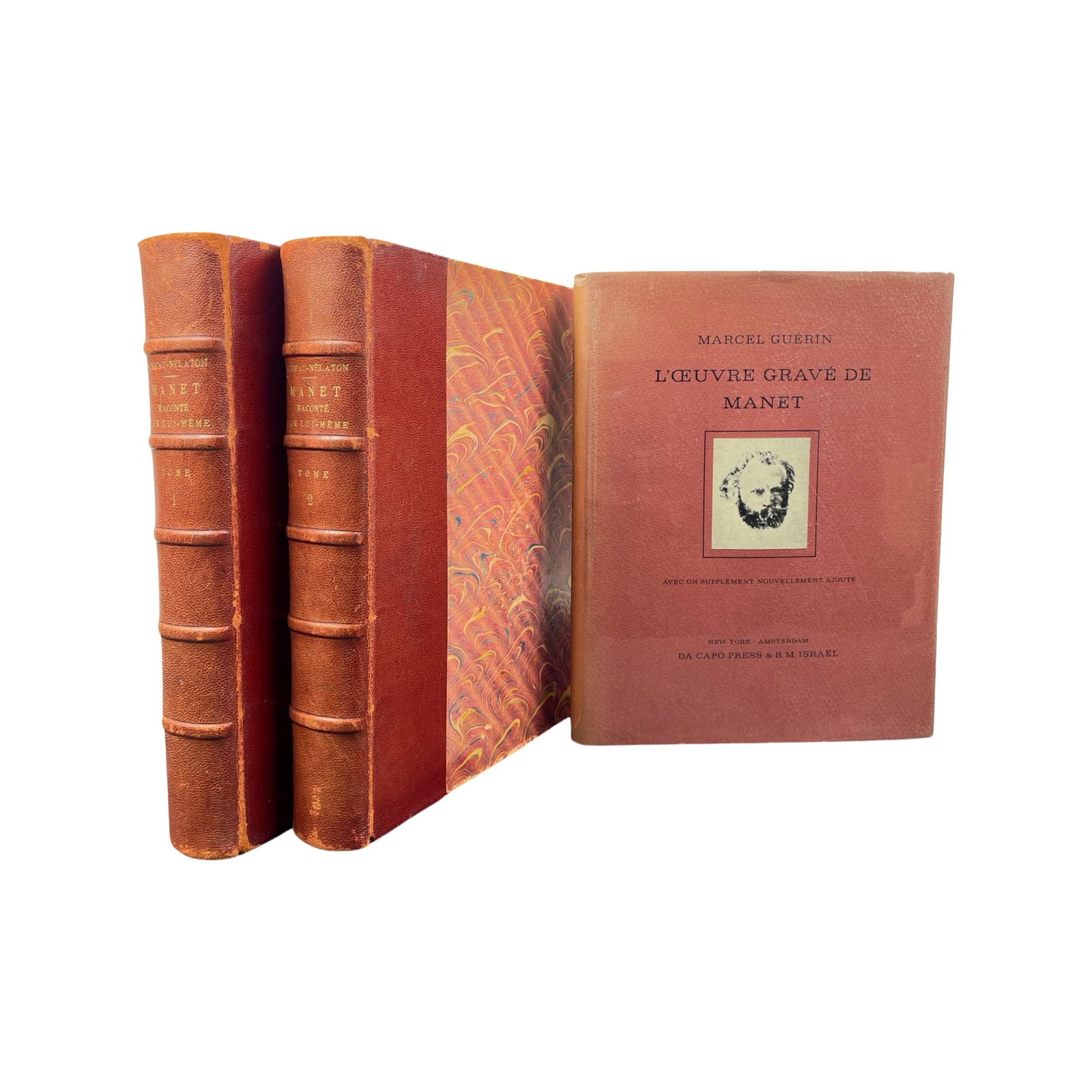 MANET. RACONTE PAR LUI-MEME. 1ST ED. 1926. LIM. ED.  2 1/4 LEATHER VOLS. (1 of 7)