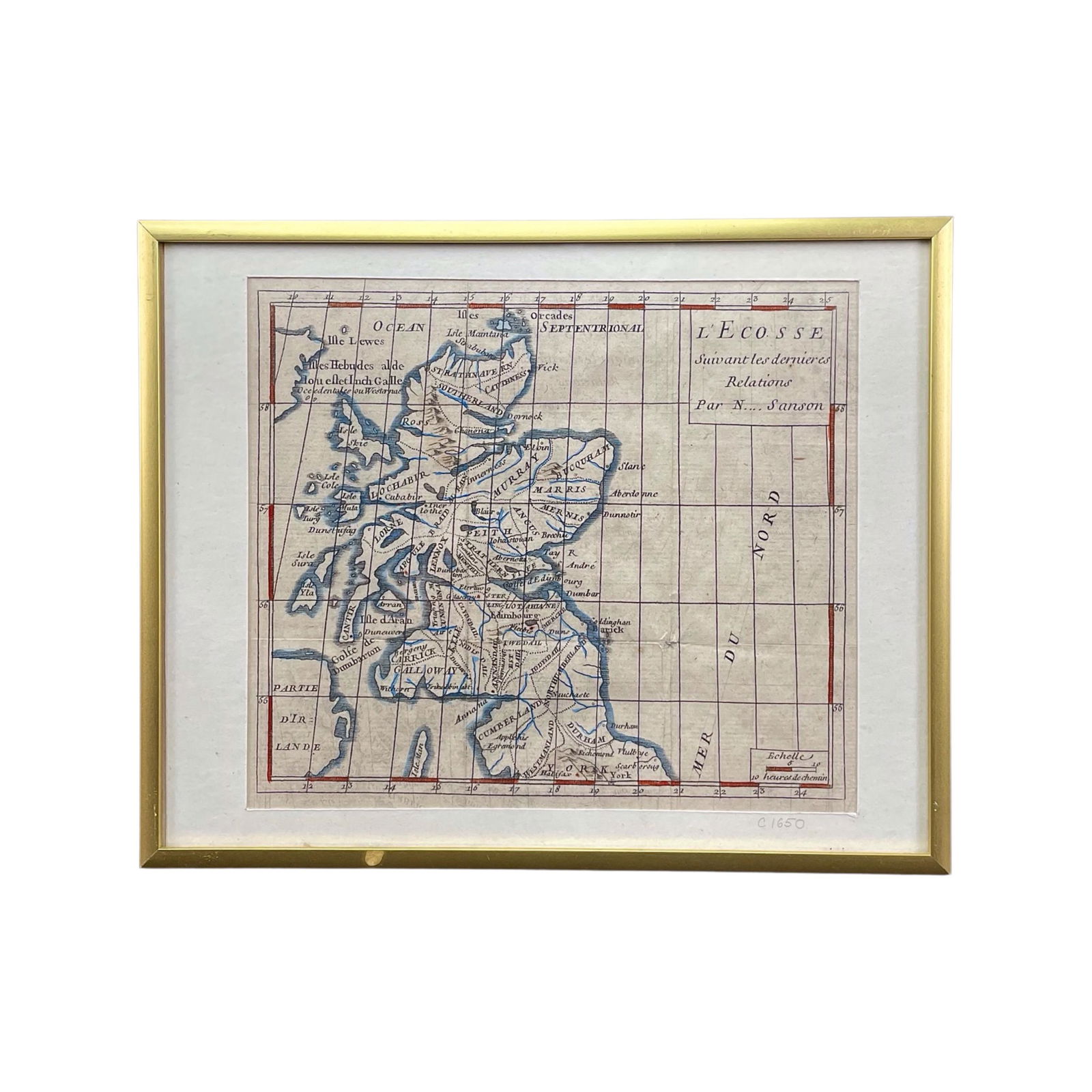 [ANTIQUE MAP] ANTIQUE MAP OF SOUTHERN SCOTLAND. c. 1650s (1 of 9)