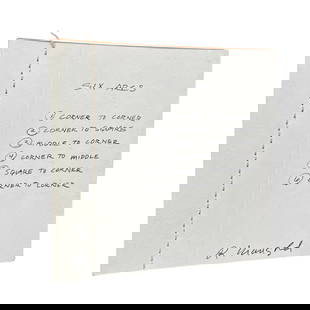 ROBERT MANGOLD: SIX ARCS. LITTLE PRINCESS PRESS: ART BOOK MONOGRAPH] ROBERT MANGOLD: SIX ARCS.Lapp Princess Press, 1978. Limited edition to 2000 copies. Square 12mo.Side-Stitching binding. The eleventh book of the Lapp Princess Press series of