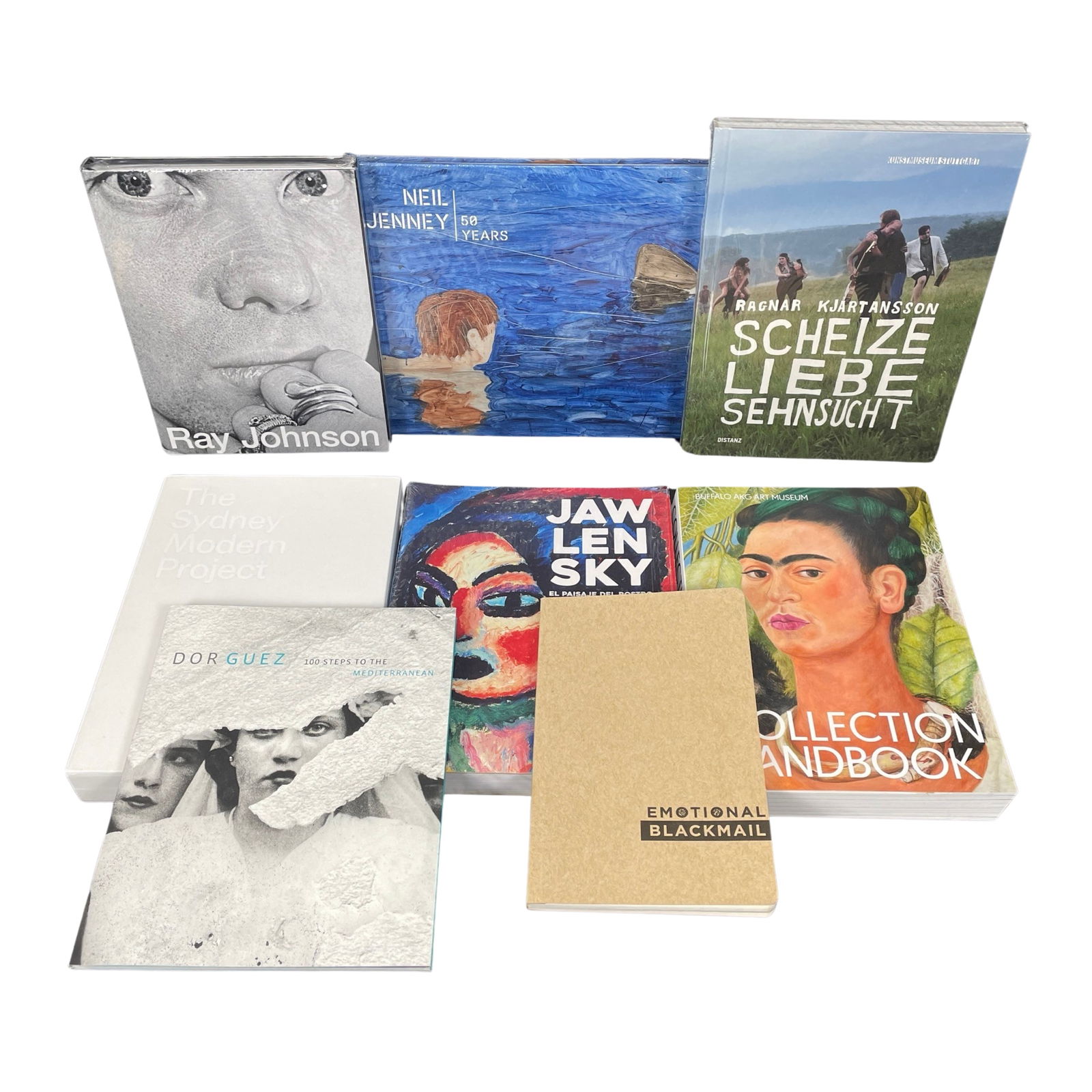 [ART BOOK MONOGRAPH] 8 BOOKS SOLD TOGETHER.: [ART BOOK MONOGRAPH] 8 BOOKS SOLD TOGETHER.JAWLENSKY, NEIL JENNEY, RAY JOHNSON, TAGNAR KJARTANSSON AND OTHERS. All in about fine condition, some sealed. As pictured, sold as is.