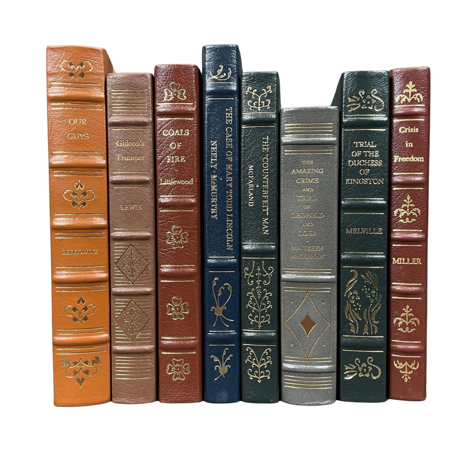 THE NOTABLE TRIALS LIBRARY.8 VOLUMES SOLD TOGETHER: [THE NOTABLE TRAILS LIBRARY]. 8 VOLUMES SOLD TOGETHER.INCLUDING:THE CASE OF MARY TODD LINCOLN;THE AMAZING CRIME AND TRIAL OF LEOPOLD AND LOEB;TRIAL OF THE DUCHESS OF KINGSTON;CRISIS IN FREEDOM;THE ''C