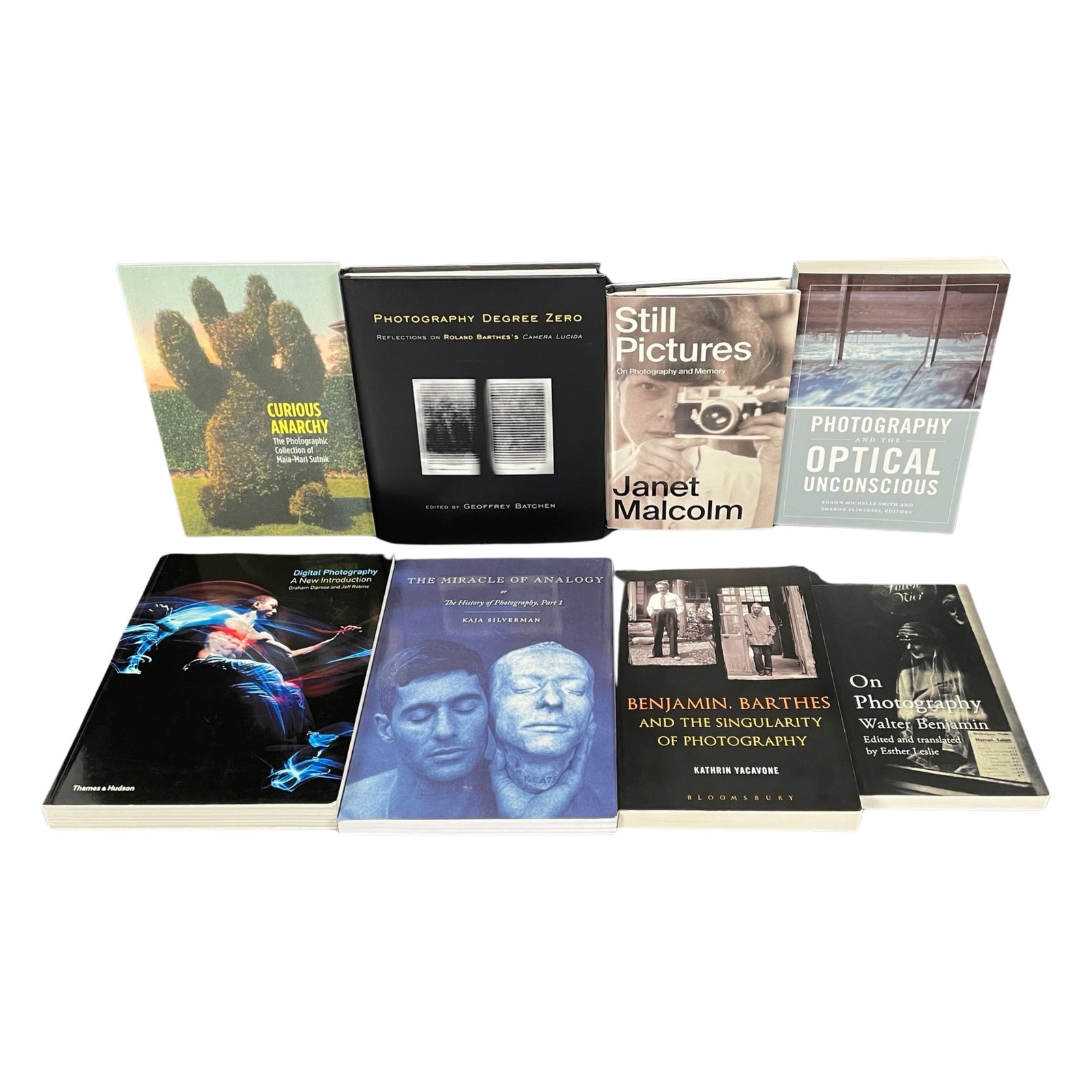 ROLAND BARTHES, JANET MALCOM, SLIWINSKI,SILVERMAN: [PHOTOGRAPHY THEORY] AN ASSORT. OF BOOKS SOLD TOGETHER. PHOTOGRAPHY DEGREE ZERO, BATCHEN. MIT, 2009. 4to. Hardcover with complete Dj. 287pp.In about fine condition, clean, unmarked and square copy. SO