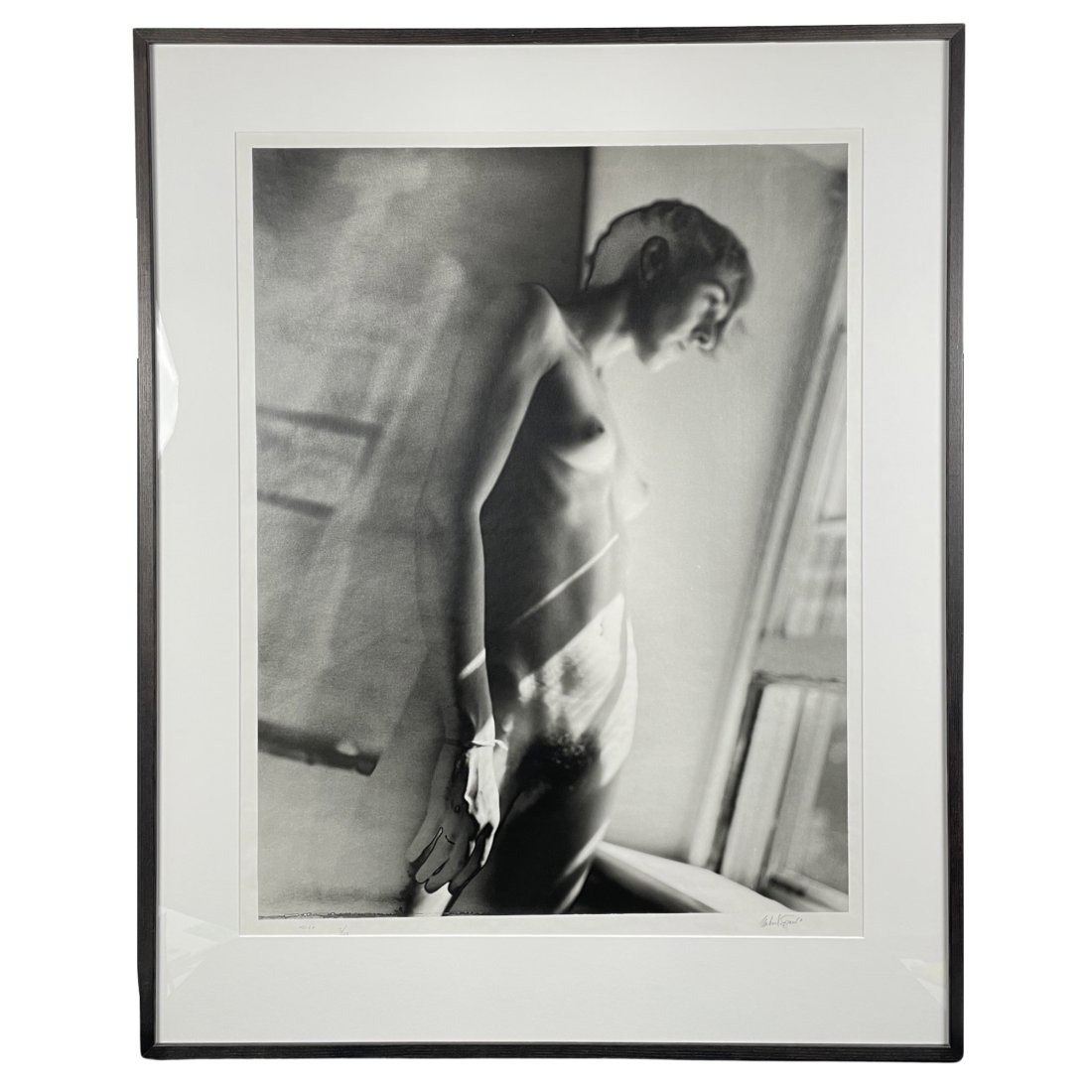 MICHAEL SPANO. GELATIN SILVER PRINT. JANE CORKING GALLERY.: [ART - ARTE] MICHAEL SPANO: Full Nude Solarized Hand.(from the Gabriela series), 1988. Neg. No. 451-84 Solarized gelating silver print. Signed, editioned. With Jane Corkin Gallery label affixed to the