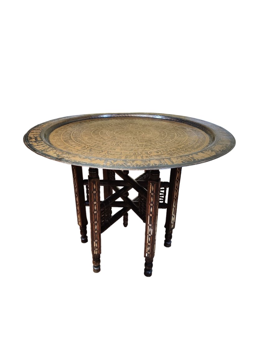 Egyptian brass tray table best sale