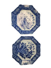 19th Century Japanese Arita Octagon Plates Pair