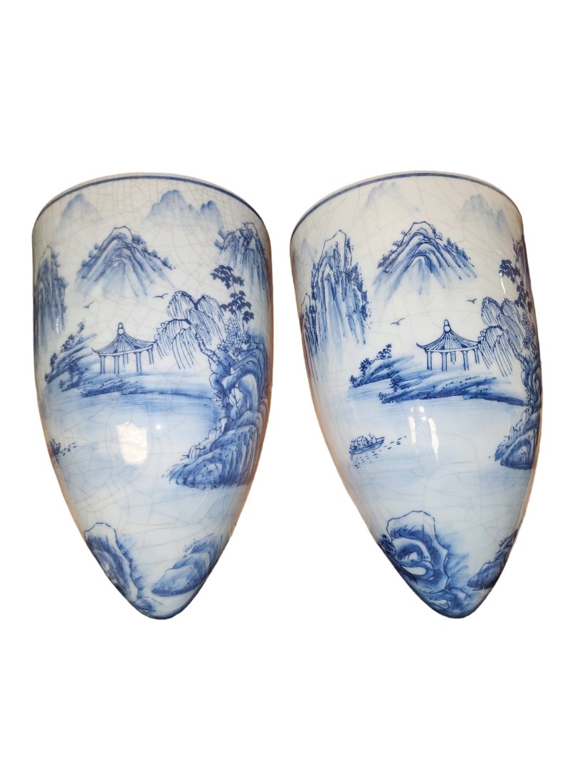 20th Century Chinese Wall Vase Pair (1 of 3)