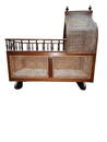 English Victorian Mahogany and Cane Rocker Crib