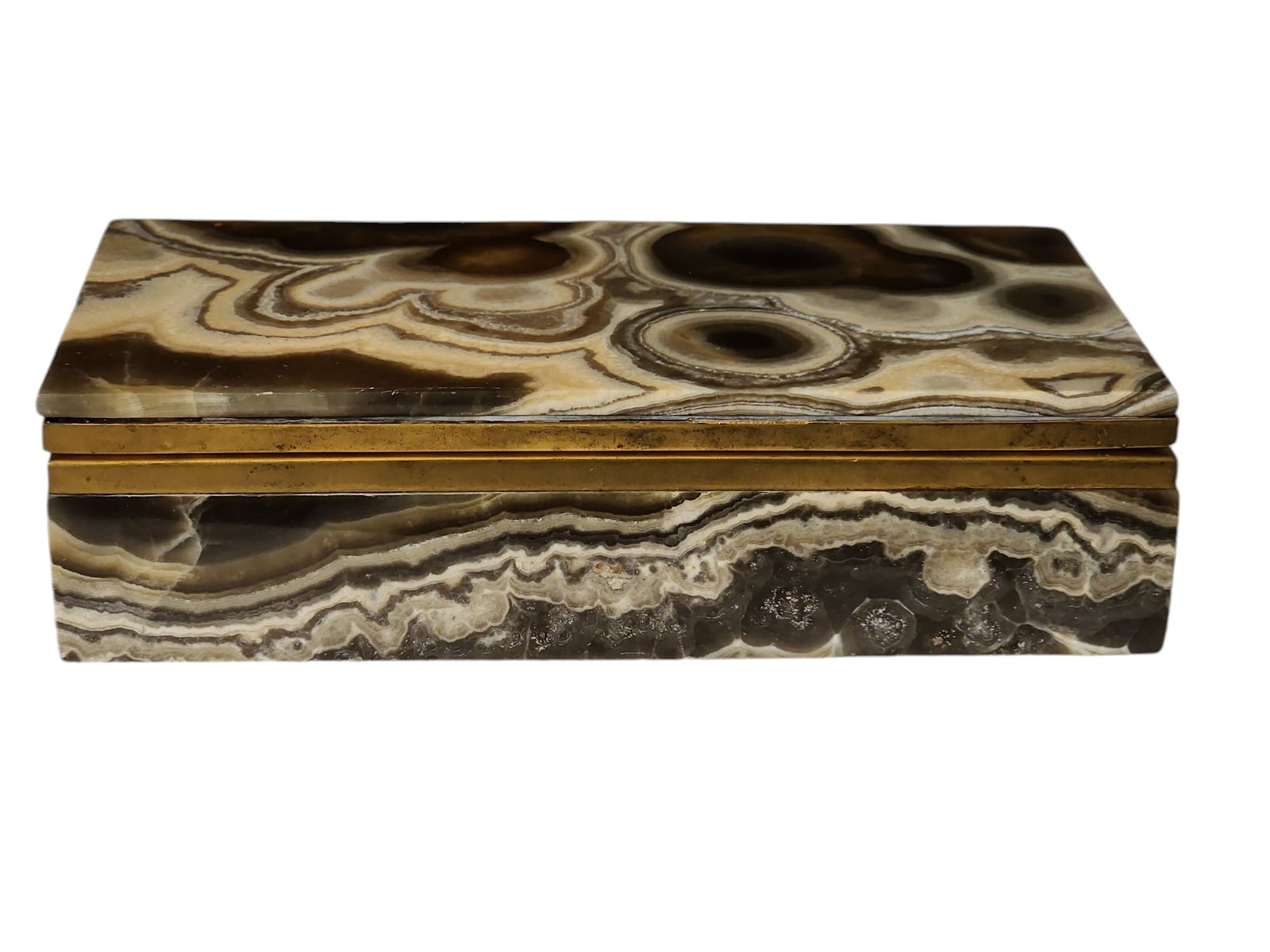 1960s Tuscan Onyx and Agate Keepsake Box (1 of 7)