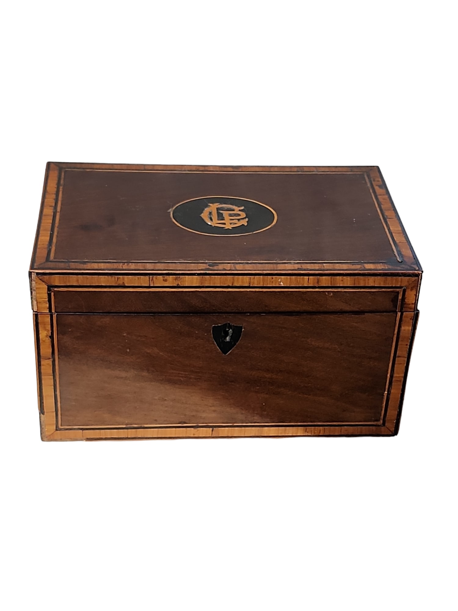 1800s English Georgian Style Mahogany Inlaid Valet Box (1 of 8)