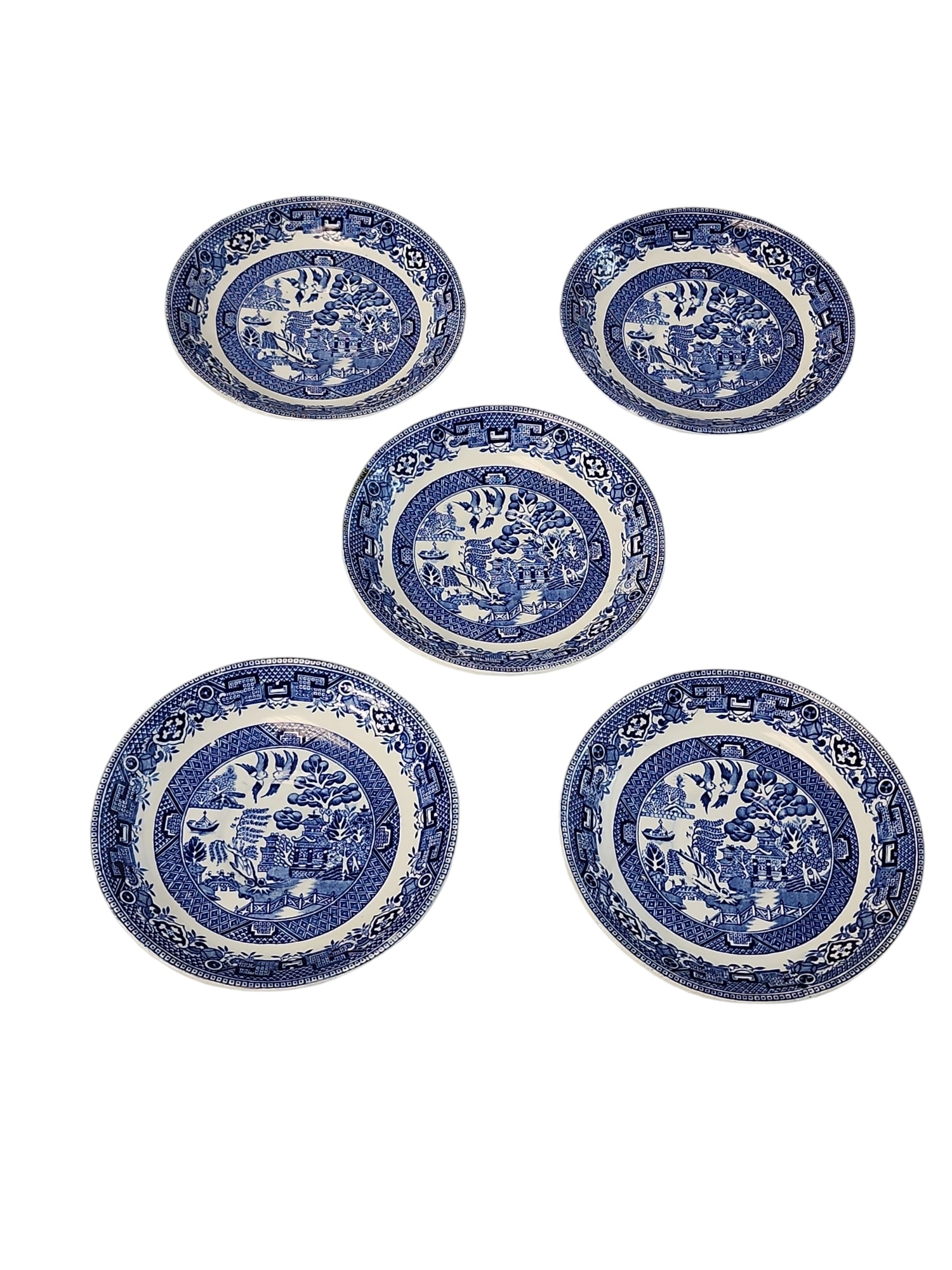 1930s M R Midwinter Blue Willow Saucers - Set of 5 (1 of 6)