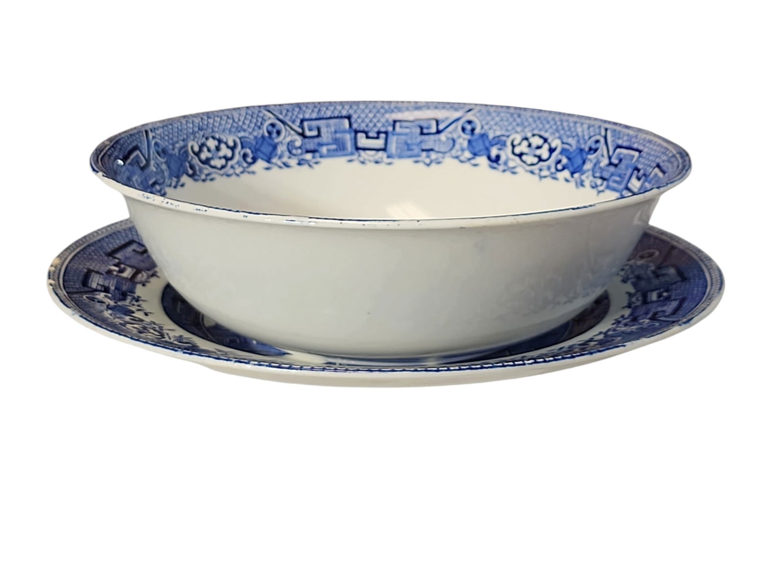 1930s WR Midwinter England Willow Large Bowl and Underplate (1 of 9)