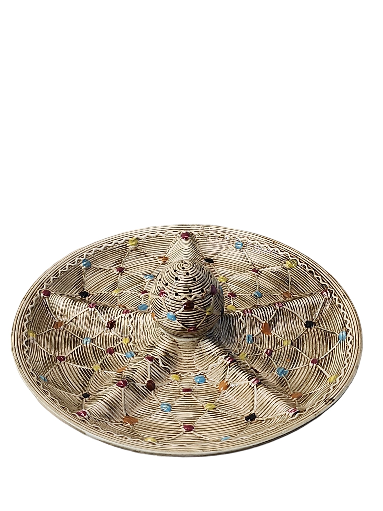 Mid Century Tilso Sadek Canapes Platter: Excellent condition 1960s Tilso Sadek canapes platter, basket weave design, mid century modern vibe.Made in Japan, imported by Charles Sadek Import Co., toothpick holder to center, five serving sectio