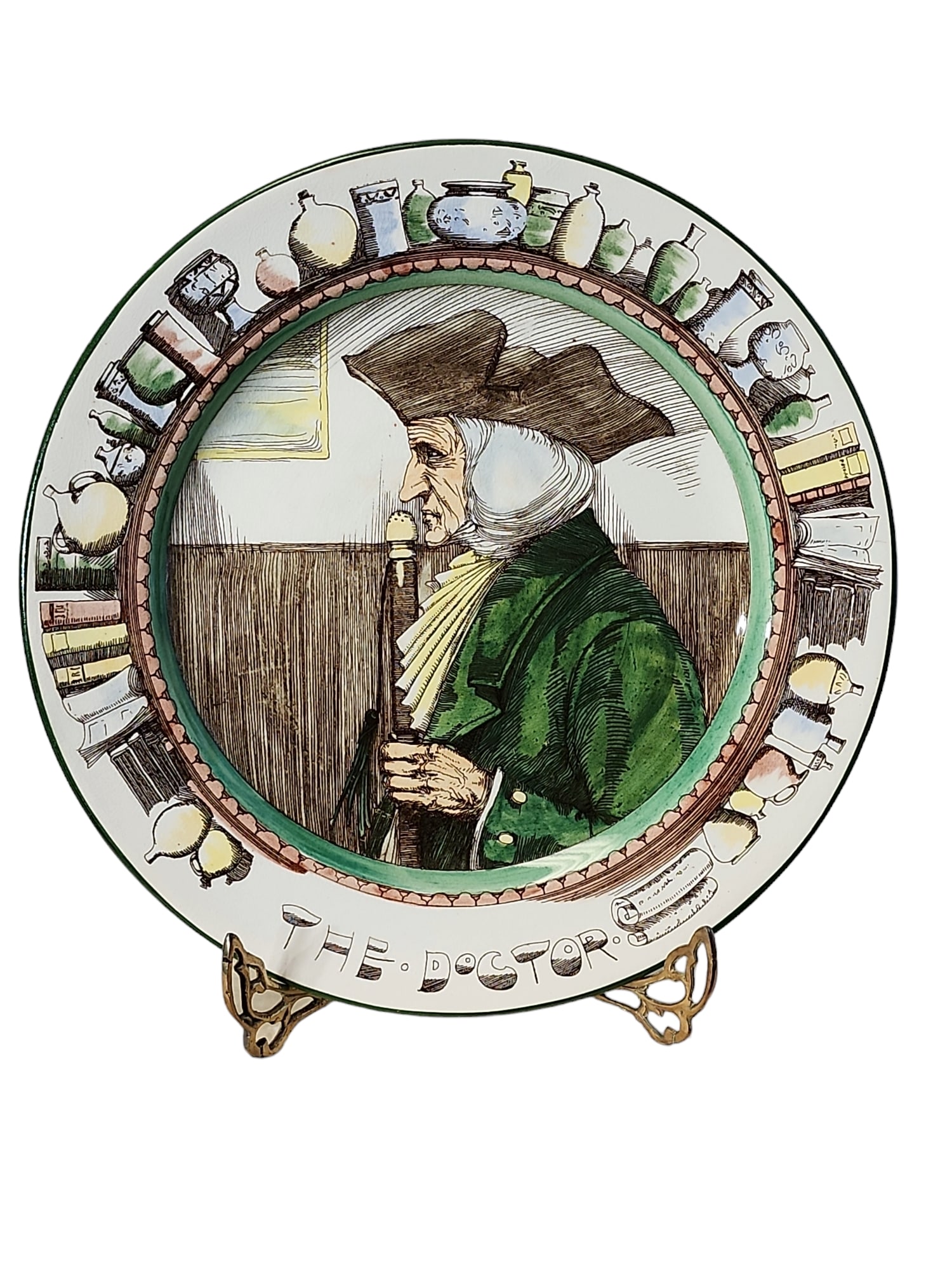 Early Royal Doulton Professional Series Plate - The Doctor: Early Royal Doulton Professional Series ware plate, circa 1901-1922, D3000 series number, in excellent condition. Titled The Doctor, this series ran for many years, this being an early run in the seri
