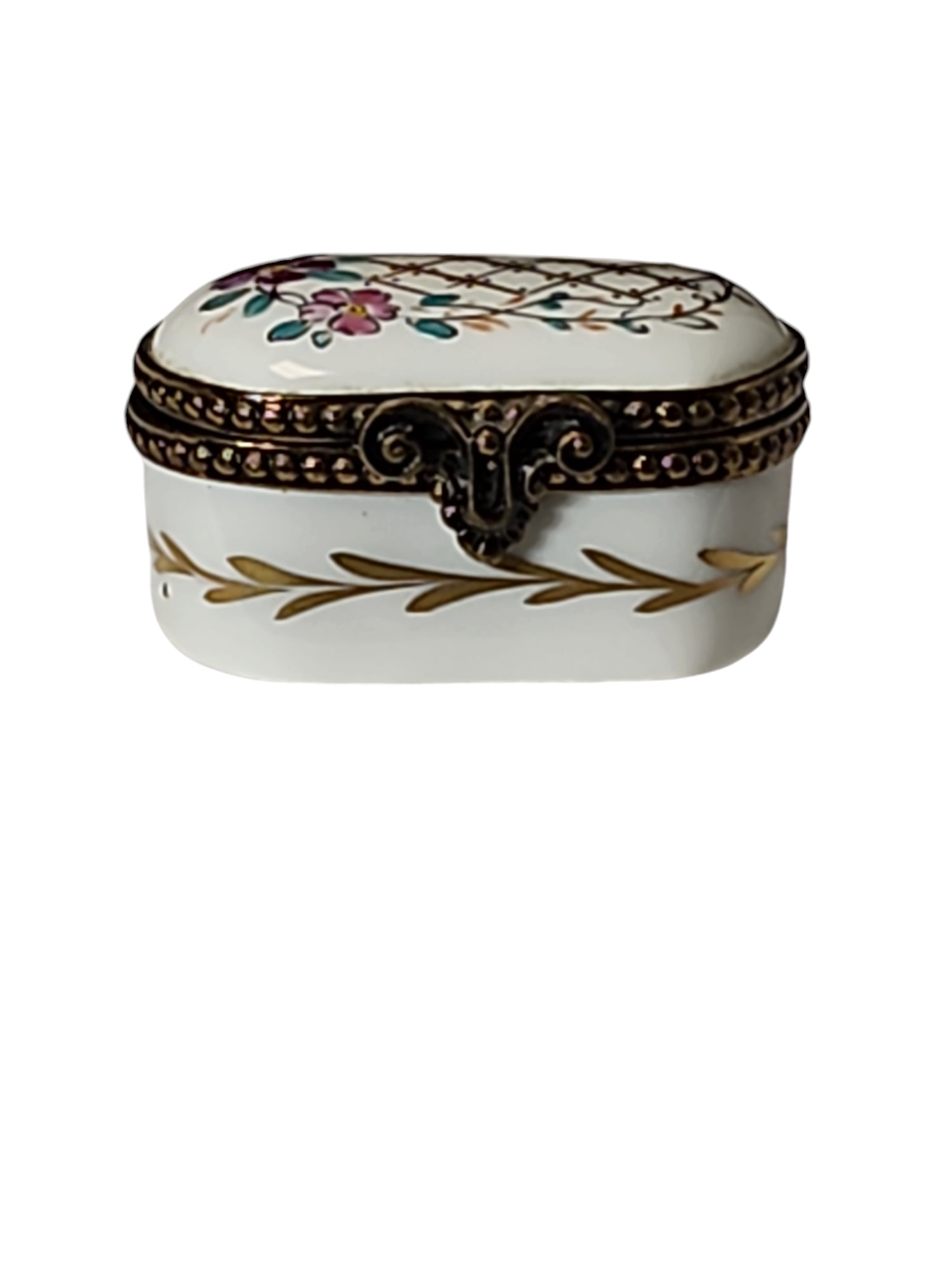 Early 20th Century Limoges E D Casket Shape Trinket Box (1 of 7)
