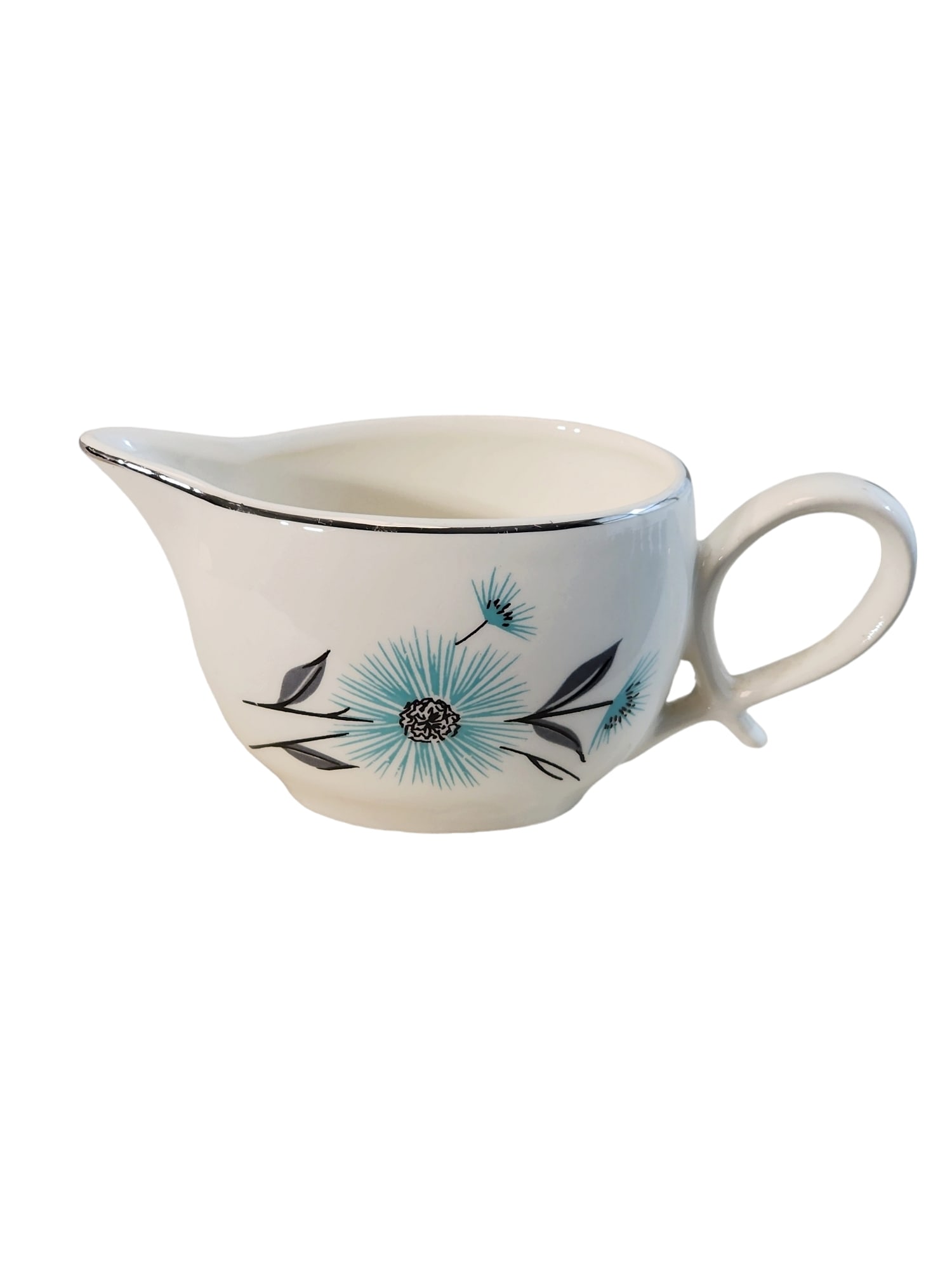 1950s Canonsburg Pottery Co. Blue Tempo Creamer (1 of 5)