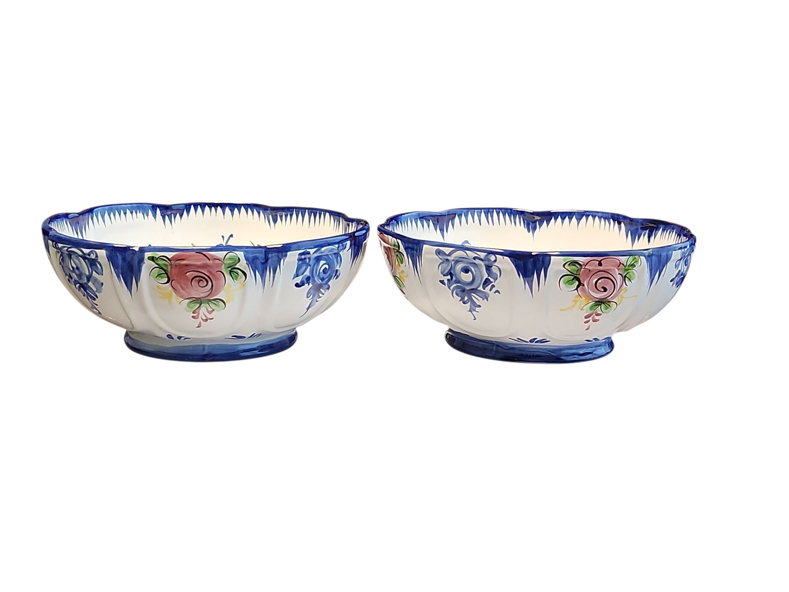 Vestal Portugal Handpainted Floral Bowls - a Pair (1 of 6)