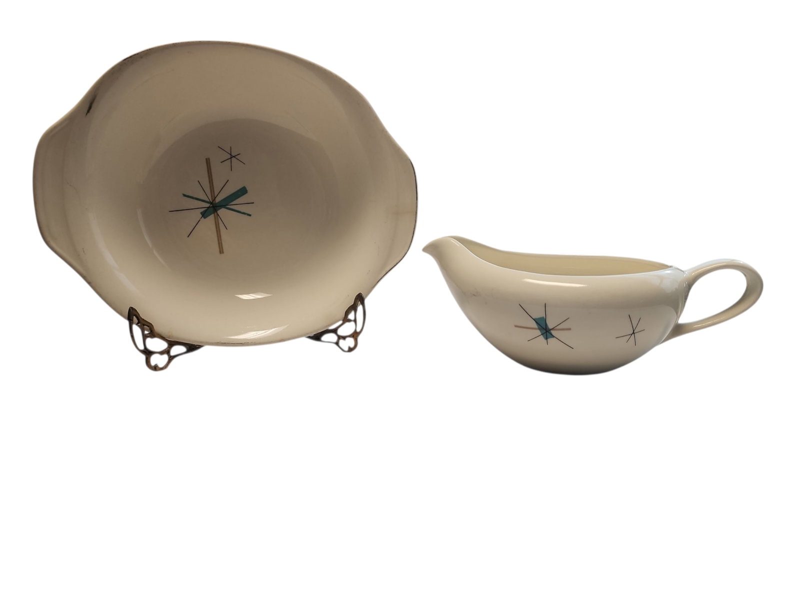 Mid Century Modern Salem North Star Creamer and Serving Bowl (1 of 7)