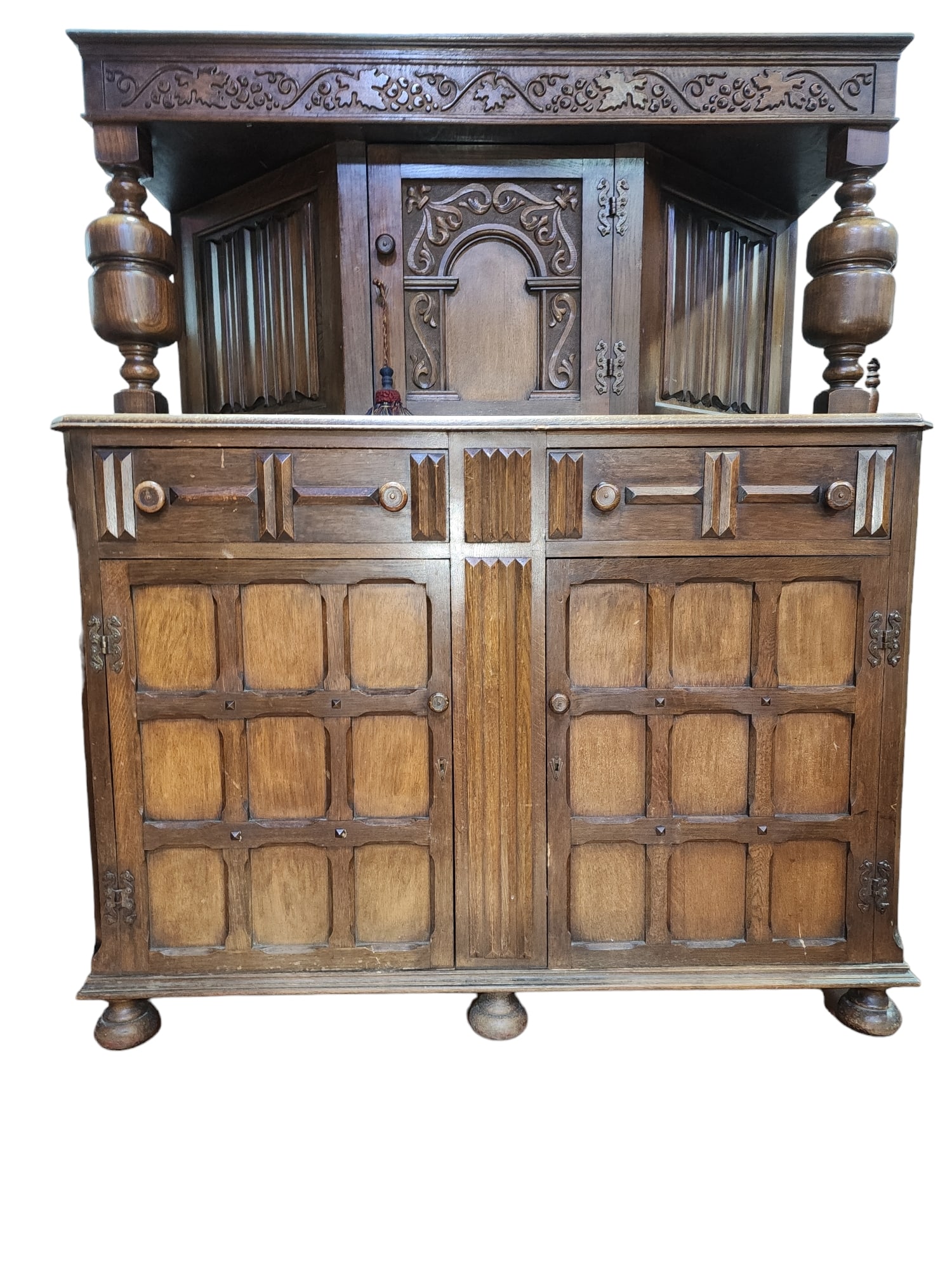 19th Century Oak Jacobean Court Cupboard (1 of 7)