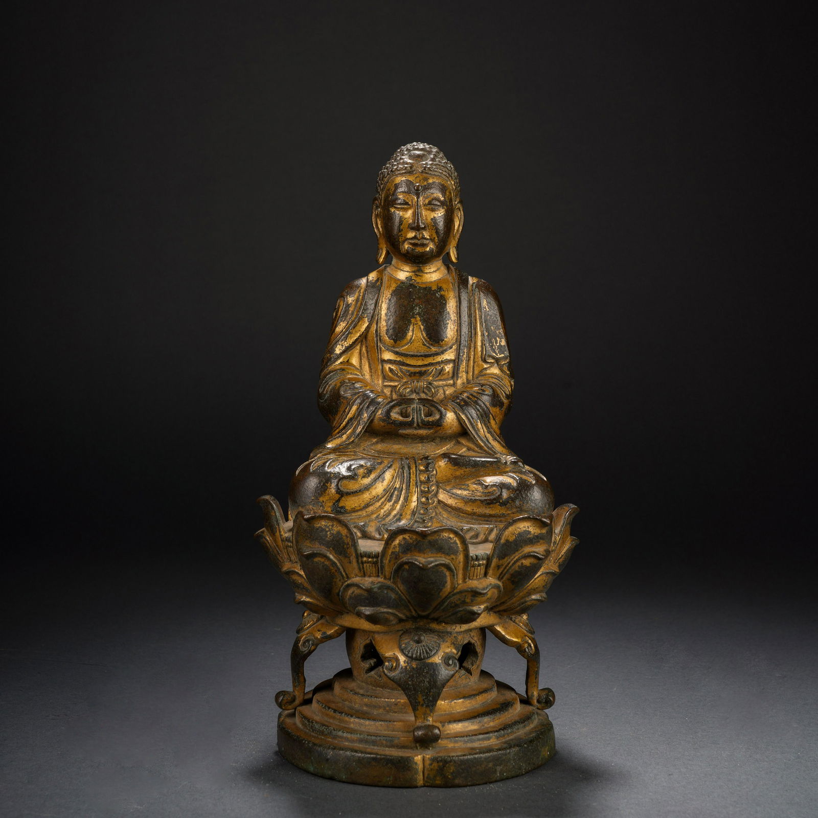 A Gilt Bronze Statue of Shakyamuni Buddha Before Ming Dynasty (1 of 11)