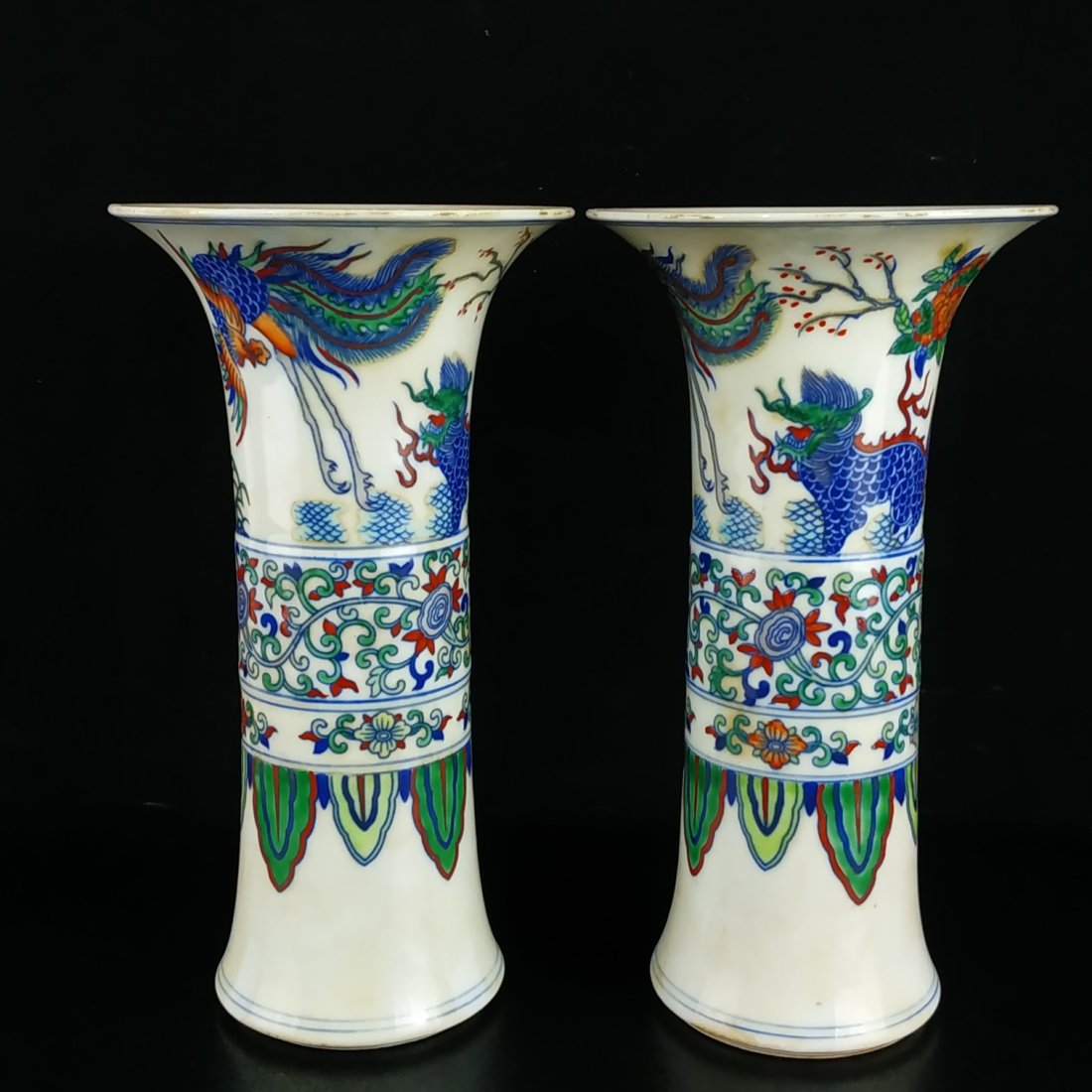 Qing Yongzheng Doucai hand-painted auspicious beast flower drum (1 of 6)