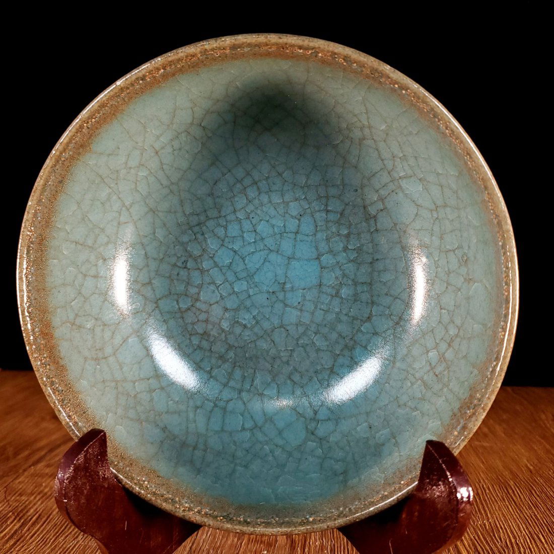 Song Dynasty Ru kiln Cracked Lotus Pattern Antique Bowl (1 of 9)