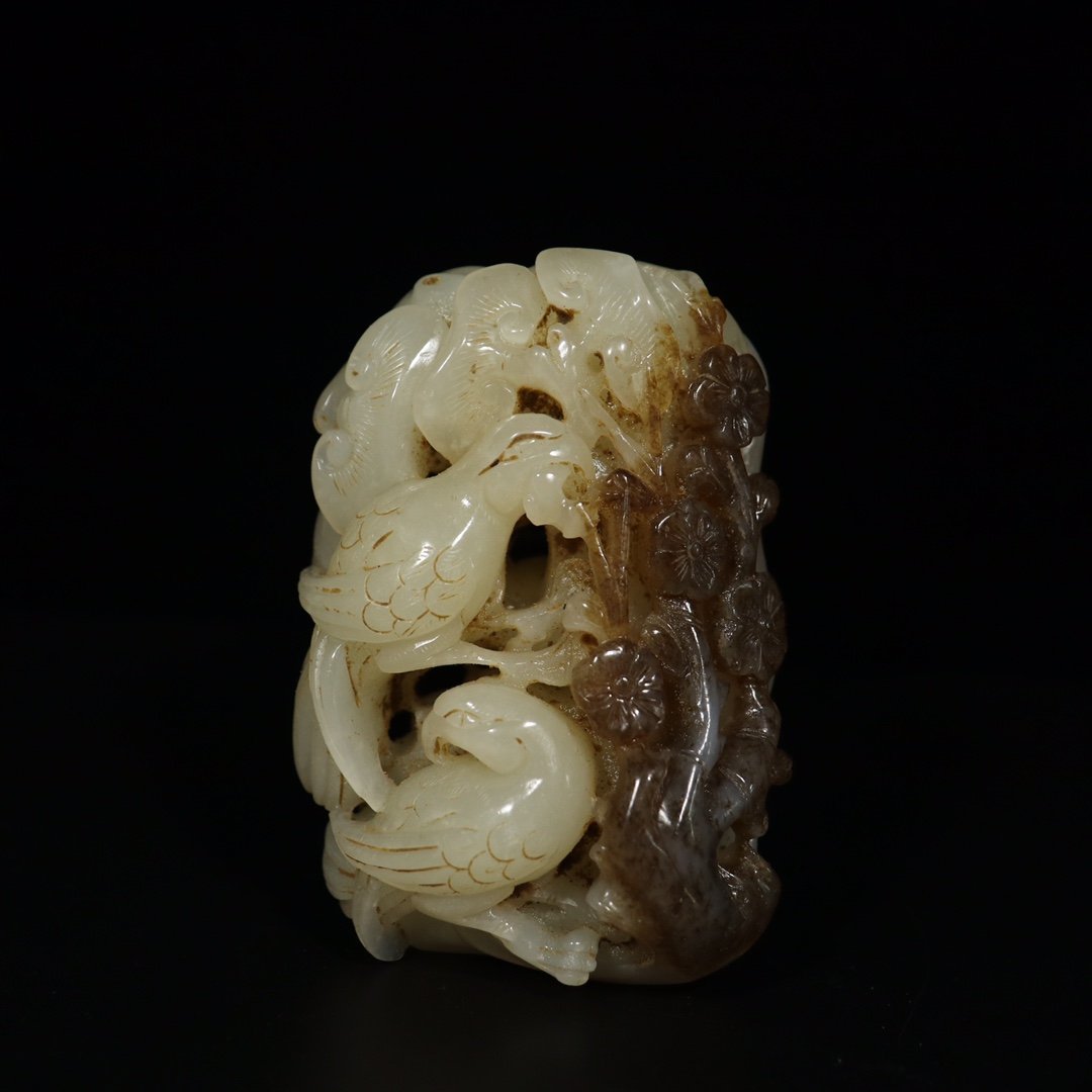 Fine Old Hetian Jade Carving [Happy on the Branch] (1 of 7)