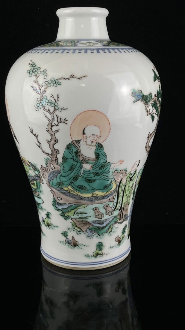 Qing Kangxi style pastel Luohan bottle (1 of 5)