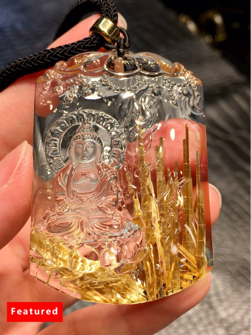 Pure Natural Titanium Amitabha Pendant (1 of 6)