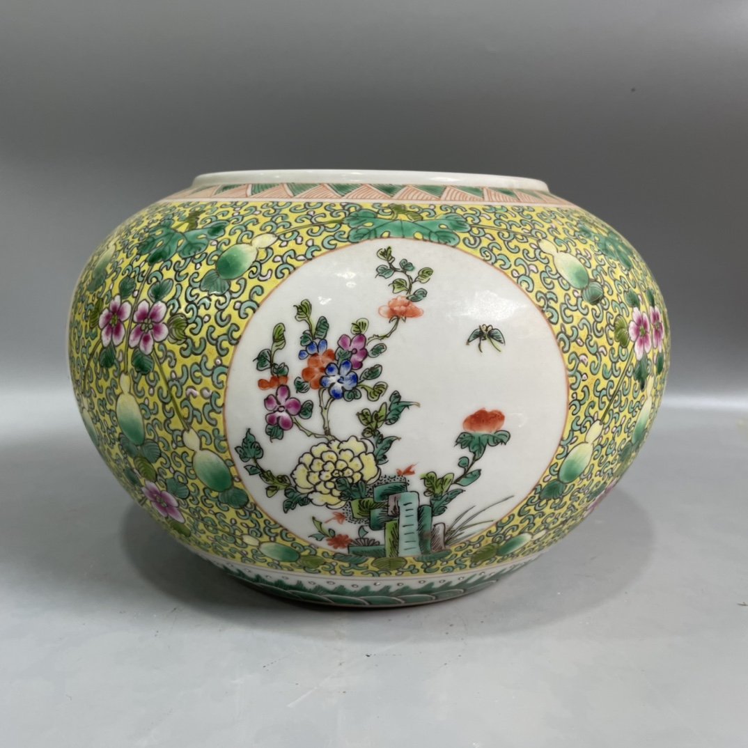 Qing Guangxu annual system full-fledged pastel window large vat (1 of 6)