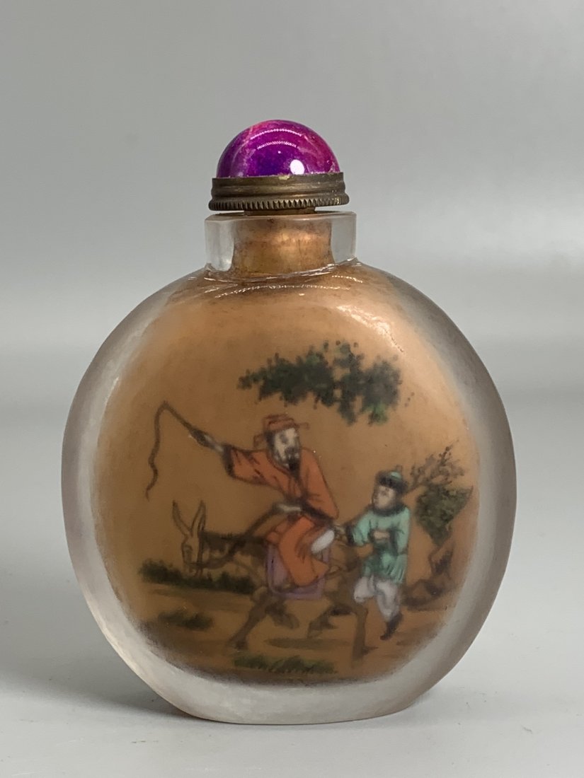 Glass interior painting snuff bottle: Glass interior painting snuff bottle
