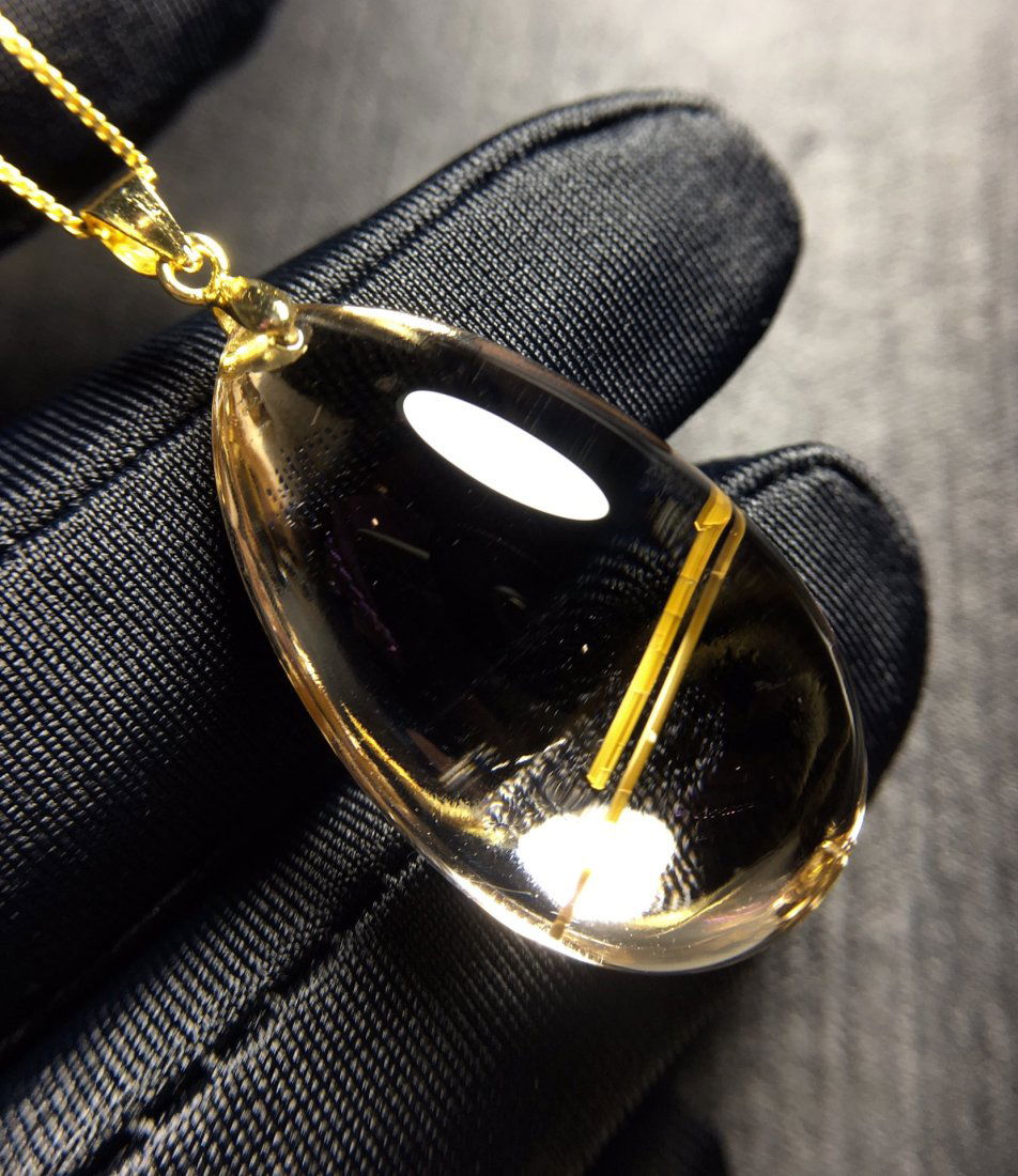 Natural Brazil Titanium Crystal Drop Pendant (1 of 5)