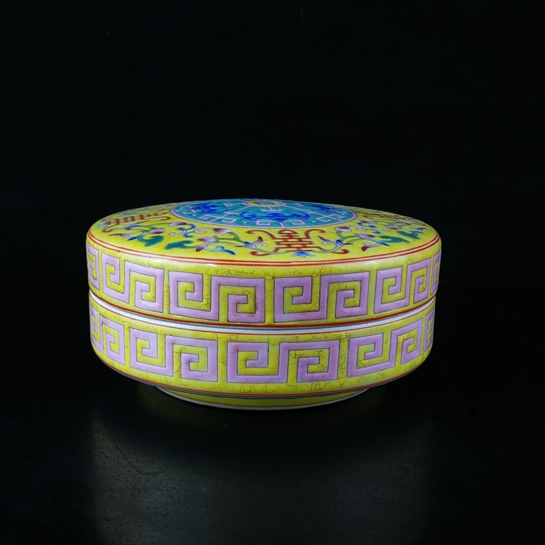 Enamel color hand-painted blessing and longevity picture fruit box (1 of 6)