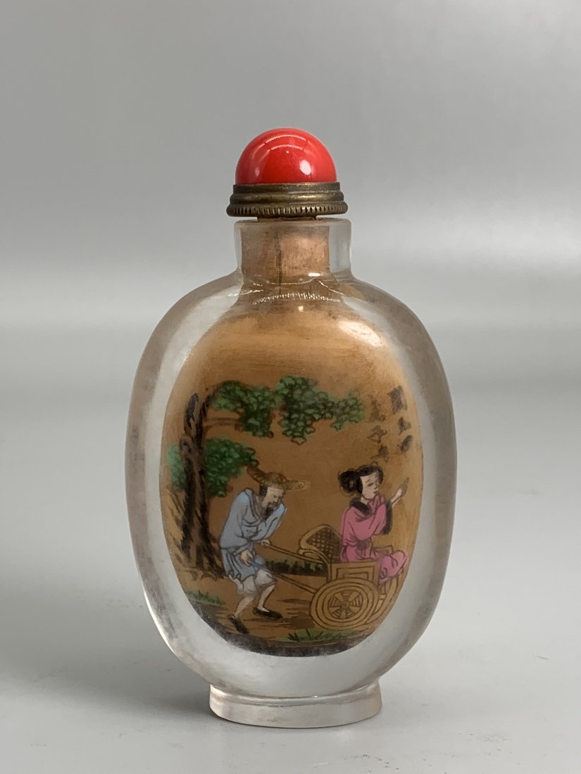 Glass interior painting snuff bottle: Glass interior painting snuff bottle