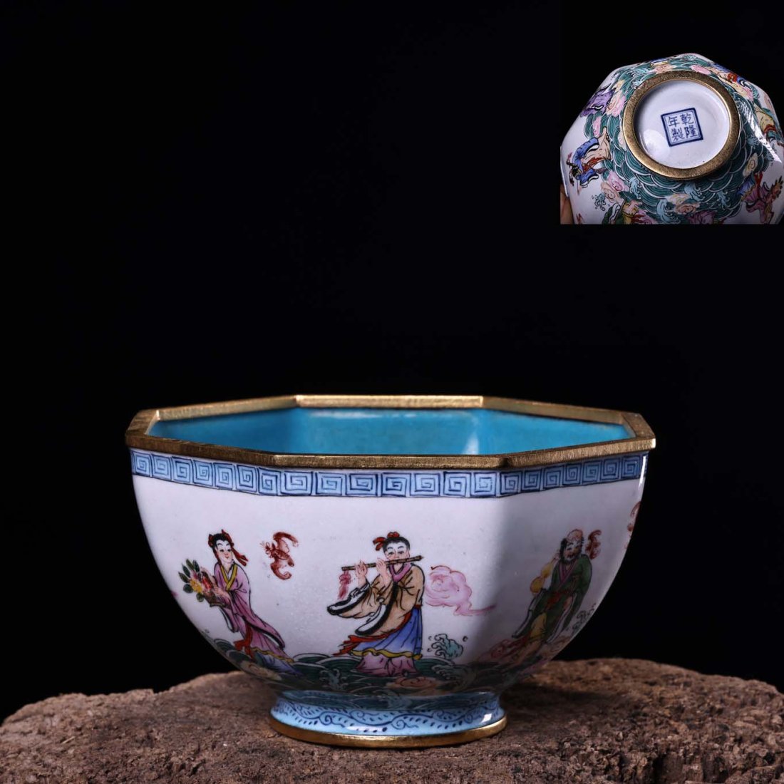 Pure hand-painted enamel colored Eight Immortals bowl in Qing Dynasty (1 of 9)