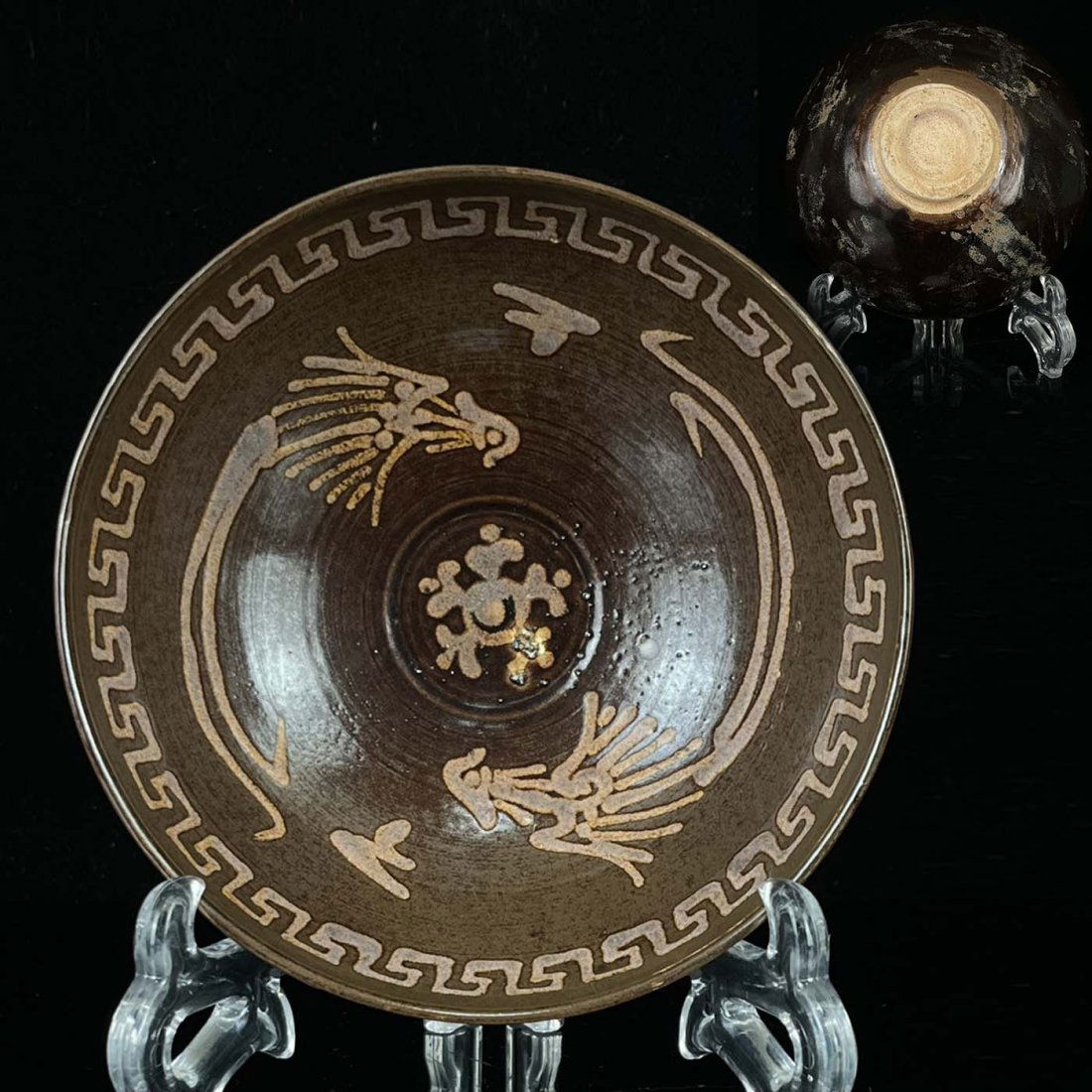 Song Porcelain Jizhou Kiln Double Phoenix Pattern Bowl (1 of 6)