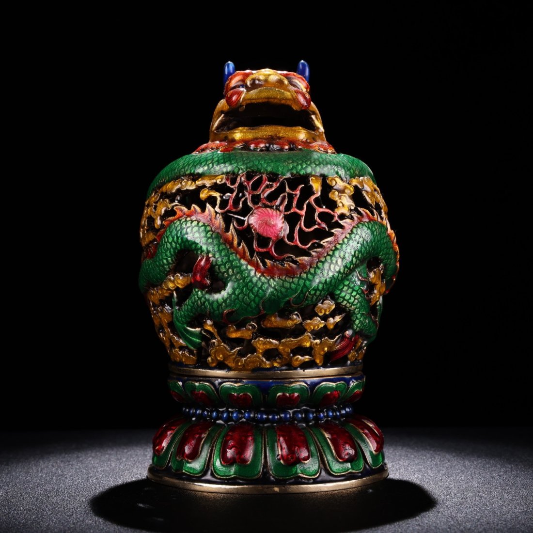 Pure copper incense burner old collection of pure copper cloisonnÃ© panlong incense burner (1 of 9)