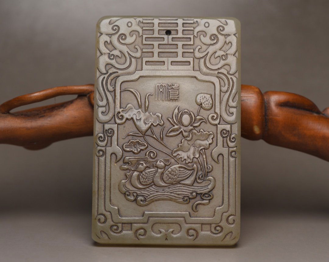 Hetian jade mandarin duck brand (1 of 7)