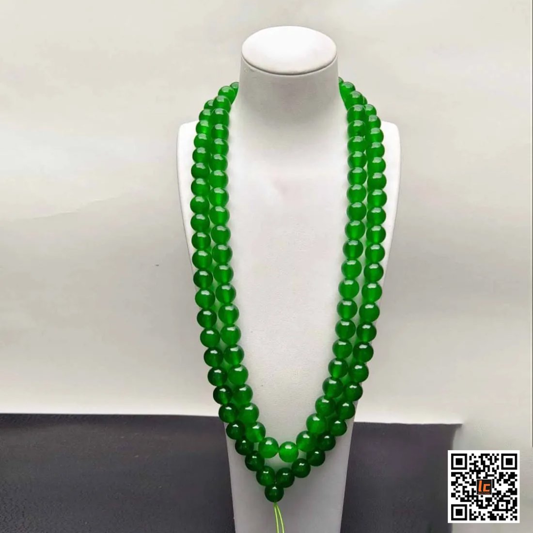 108 Dragon Stone Imperial Green Extra Large Jadeite Buddha Beads (1 of 7)