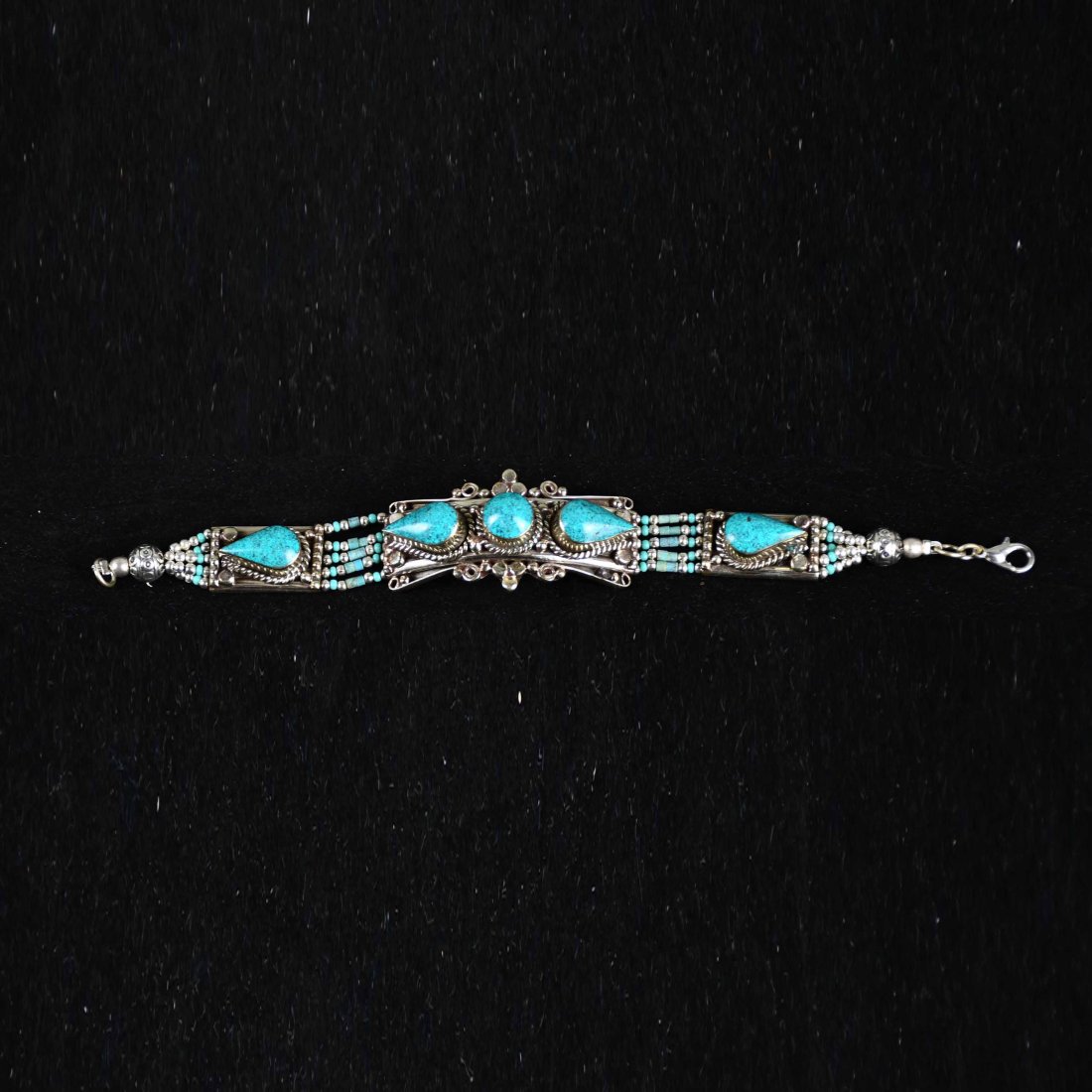 White copper bracelet with turquoise (1 of 10)