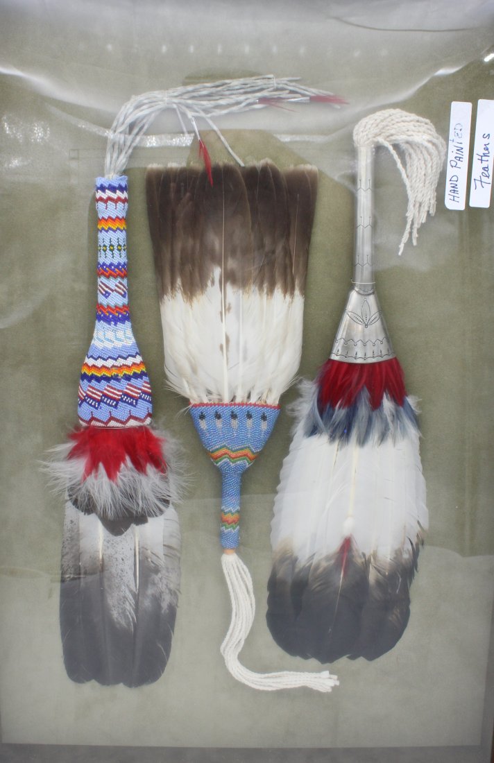 Three Hand Painted Feather Ornaments (1 of 1)